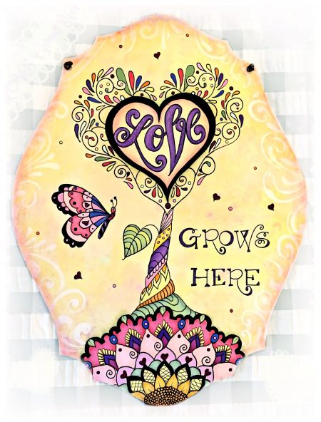 Love Grows Here Painting Pattern DOWNLOAD  - Sharon Bond